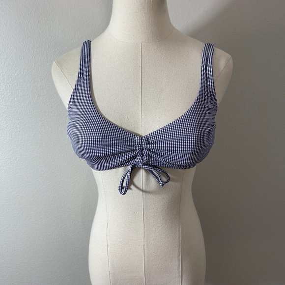 Kona Sol Other - Kona Sol S Small Bikini Top Blue White Checkered Gingham